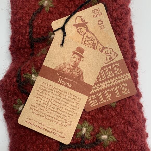 Andes Gifts Handmade in Peru Knit Fleece Lined Floral Head Band New with Tag - Picture 5 of 9
